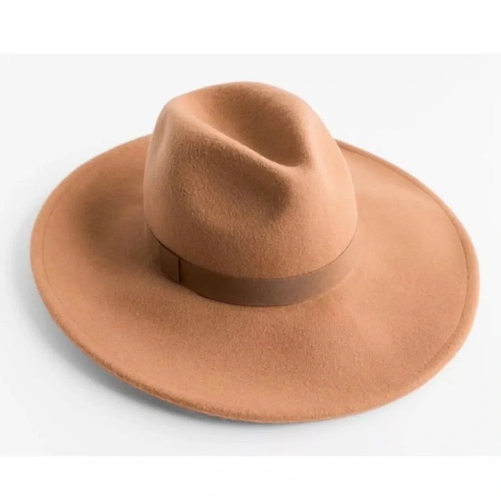 Zara | Accessories | Nwot Zara Camel 0 Wool Wide Brimmed Hat 